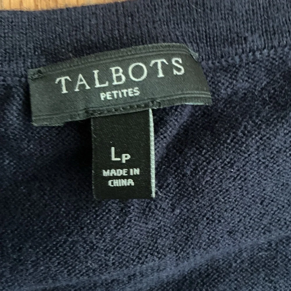 Talbots Blue Sweater Vest Large Petite